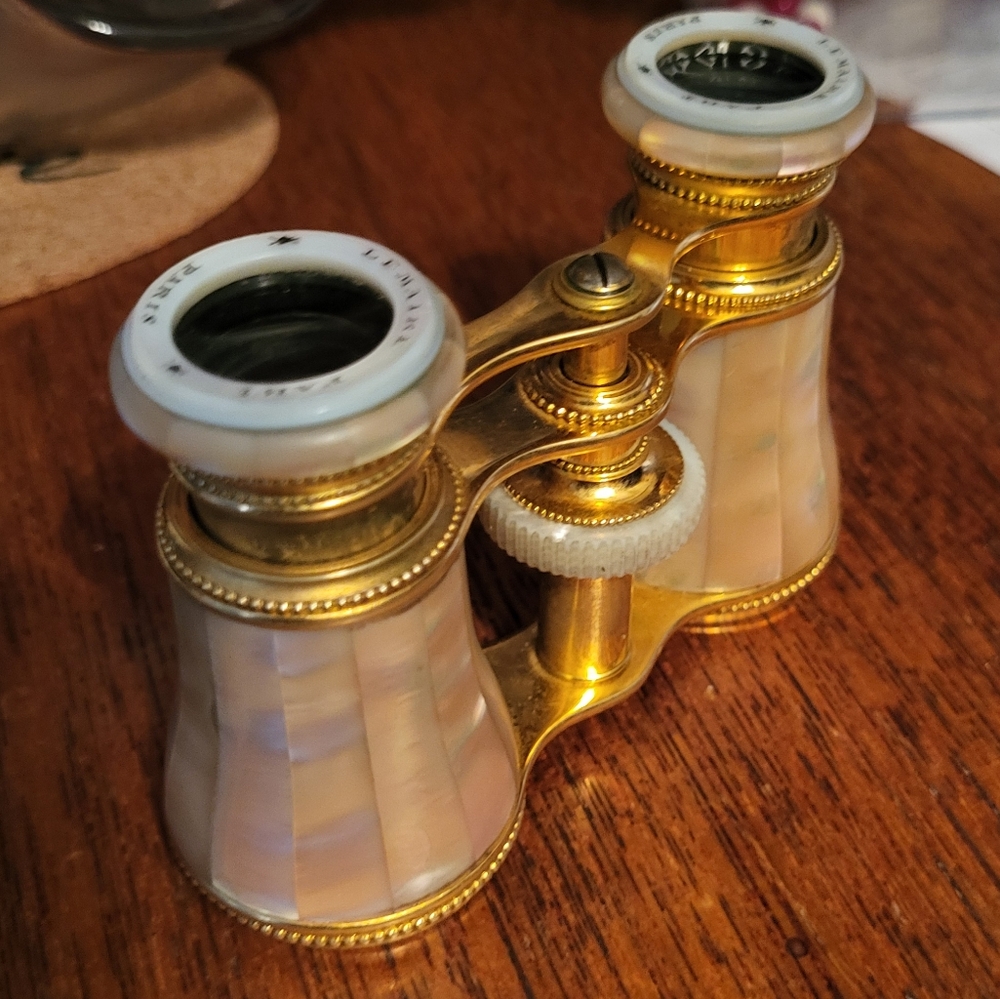 LEMAIRE VICTORIAN Vintage Opera Glasses with Gold and Cream Accents